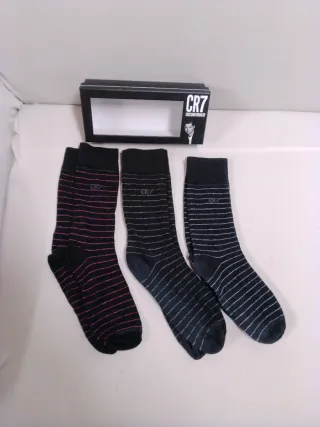 Calzini CR7 righe nere e rosa
