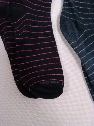 Calzini CR7 righe nere e rosa