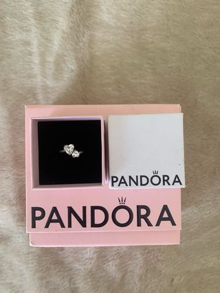 Anillo Pandora Doble Corazón Plata Talla 17.2 mm