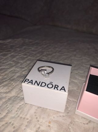 Anillo Pandora Doble Corazón Plata Talla 17.2 mm