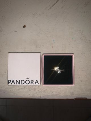 Anillo Pandora Doble Corazón Plata Talla 17.2 mm