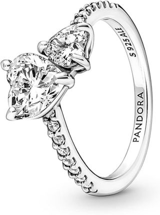 Anillo Pandora Doble Corazón Plata Talla 17.2 mm