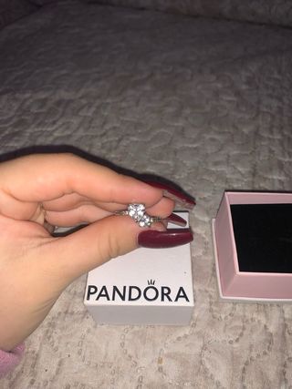Anillo Pandora Doble Corazón Plata Talla 17.2 mm