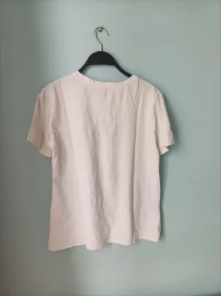 Camiseta Sfera Blanca Bordada Bonheur