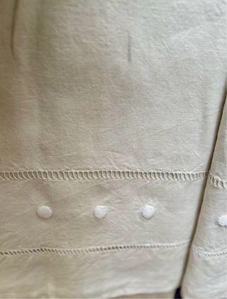 Sábana de lino bordada antigua matrimonio