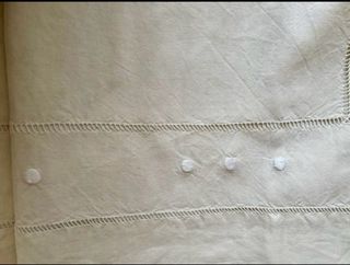 Sábana de lino bordada antigua matrimonio