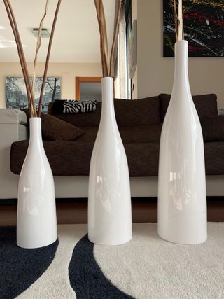 Jarrones decorativos blancos (Set de 3)