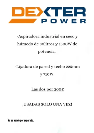 Aspiradora Industrial y Lijadora Pared/Techo