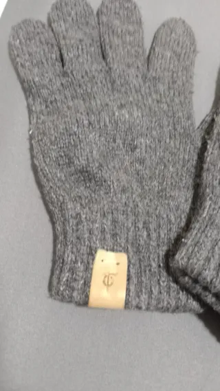 Guantes El Caballo Mujer Gris y Negro. Talla media