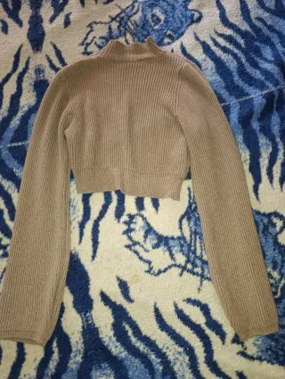 Jersey corto beige de punto