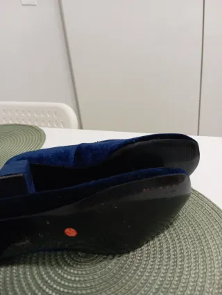 Zapatos de terciopelo azul