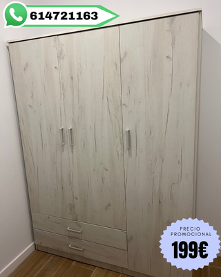 Armario 3 puertas y 2 cajones