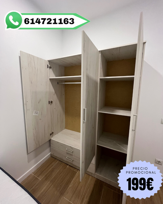 Armario 3 puertas y 2 cajones