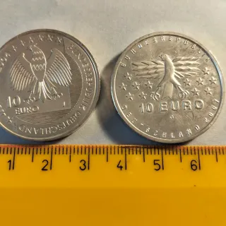 2 Monete Tedesche 10 Euro Argento