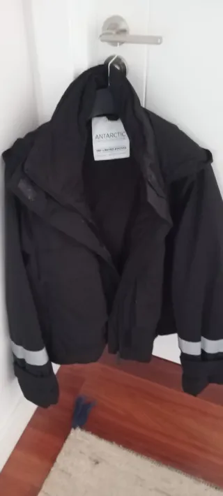 Chaqueta Chubasquero Zara Mujer Negra Abrigo