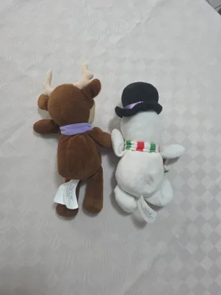 2 Peluche Renna e Pupazzo di Neve