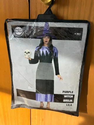 Disfraz Bruja Morado Talla L
