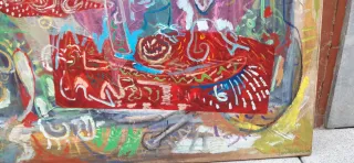 Cuadro Abstracto Multicolor Acrílico