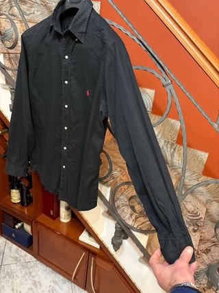 Camicia Polo Ralph Lauren Nera Cotone Uomo