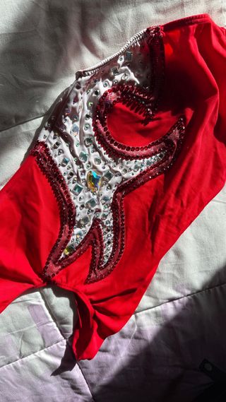 Maillot Gimnasia Rítmica Rojo y Blanco