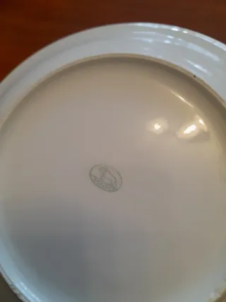 Vajilla porcelana hojas años 60