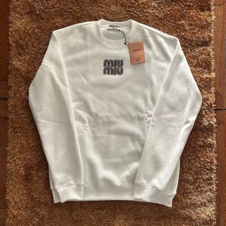 Miu Miu Sweatshirt Branco Logo Preto