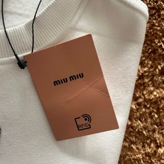 Miu Miu Sweatshirt Branco Logo Preto