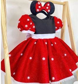 Abito Carnevale Minnie Pois Per Bambina