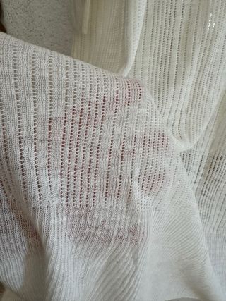 Chaqueta fina larga blanca