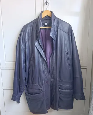 Chaqueta de cuero auténtico morada