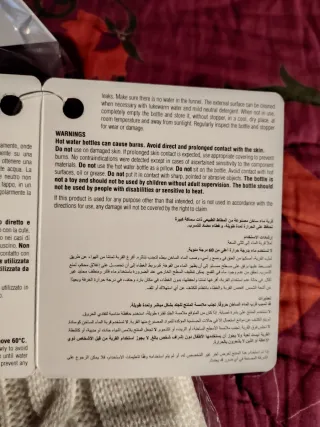 Borsa acqua calda rivestita lana panna