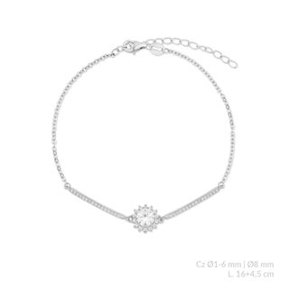 Pulsera de plata de ley con circonitas