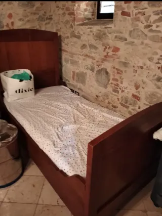 Letto singolo legno metà '900