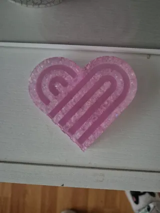 Posavasos Corazón Rosa Brillante echo a mano