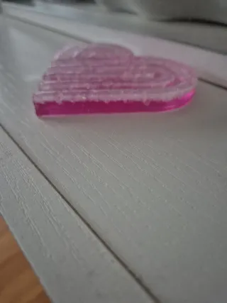 Posavasos Corazón Rosa Brillante echo a mano