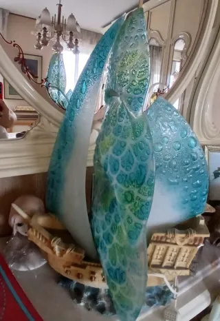 Lampade da comodino in vetro di murano e marmo