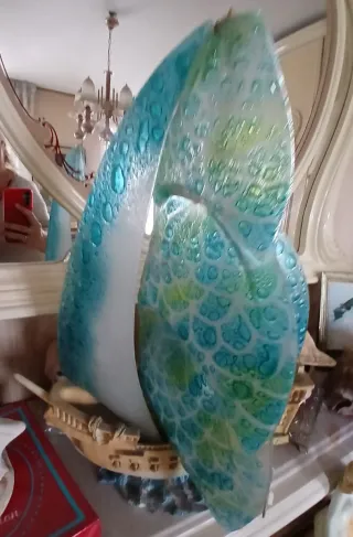 Lampade da comodino in vetro di murano e marmo