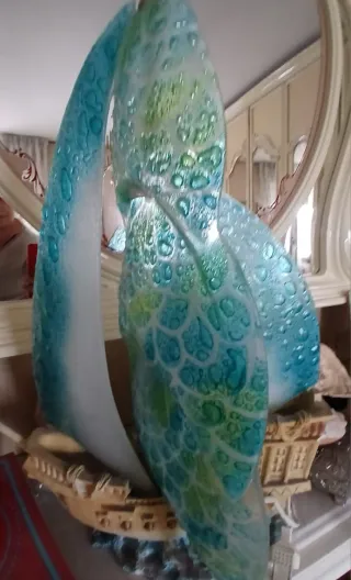 Lampade da comodino in vetro di murano e marmo