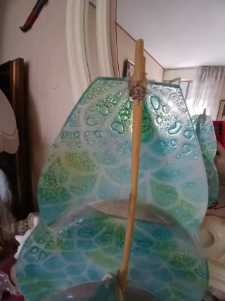 Lampade da comodino in vetro di murano e marmo