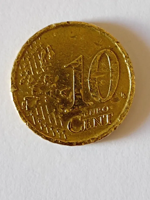 Moneda España 1999,10 Céntimos, ERROR,Impresión