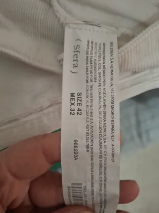 Pantalón pana Sfera blanco talla 42