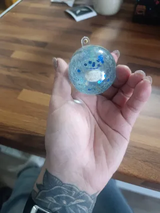 Bola Navidad o Llavero Azul y Dorado