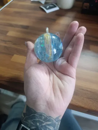 Bola Navidad o Llavero Azul y Dorado