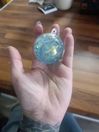 Bola Navidad o Llavero Azul y Dorado