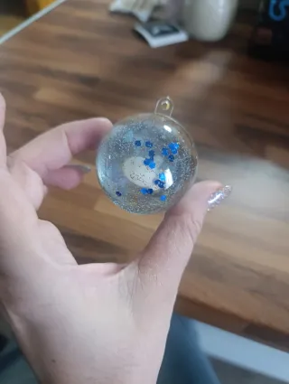 Bola Navidad o Llavero Azul y Dorado