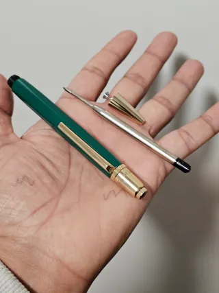 Penna Rolex verde e oro