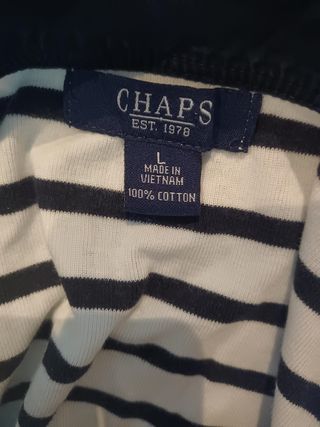 Blusa Chaps Rayas Azul Marino Talla L