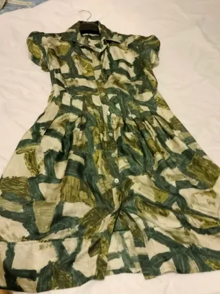 Vestitino fantasia beige e verde