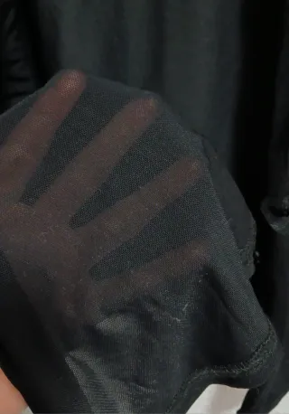 Camisa Negra Transparente Zeza M con transparencia