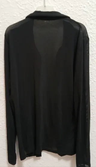 Camisa Negra Transparente Zeza M con transparencia